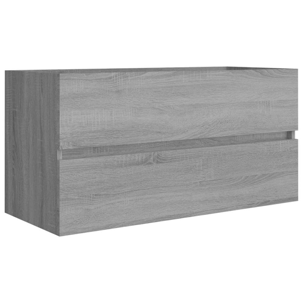 Vidaxl Umývadlová skrinka sivá sonoma 90x38,5x45 cm spracované drevo